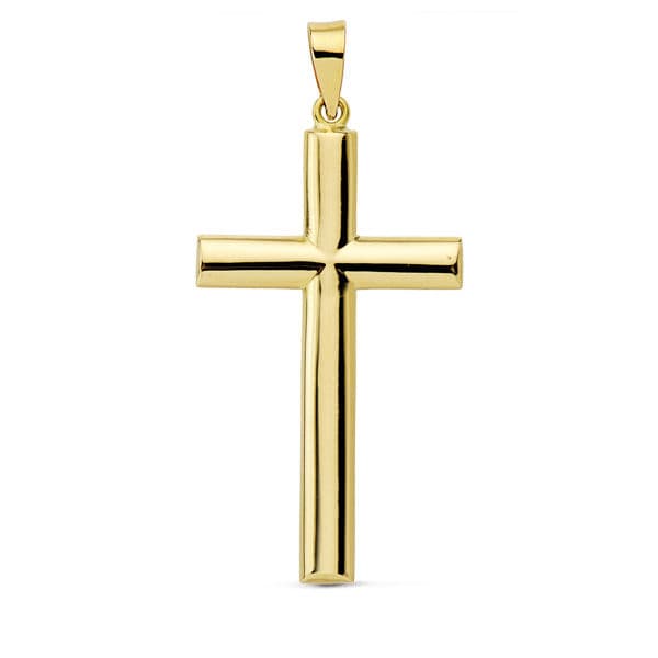 18K Smooth Cross Oval Stick. 31x17 mm