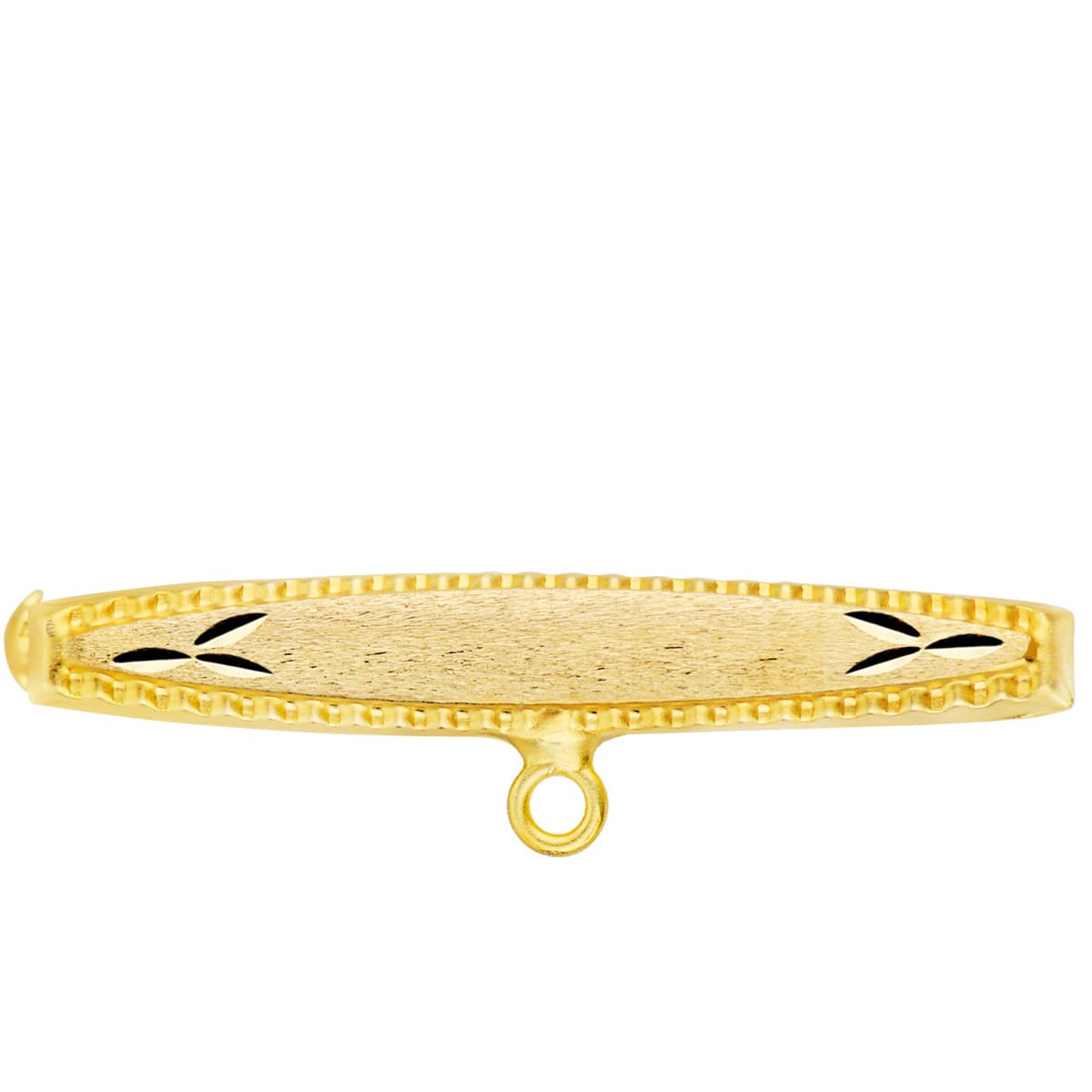 18K Yellow Gold Carved Pin 30X5 mm