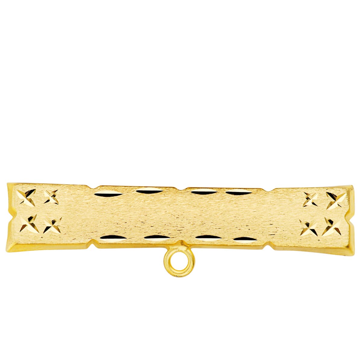 18K Yellow Gold Carved Pin 30X6 mm