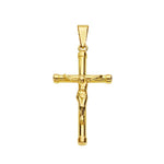 18K Cross Christ Round Stick 28x15x2 mm