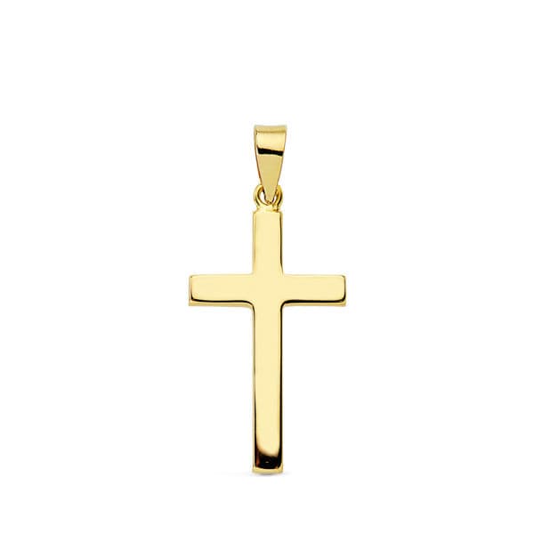 18K Smooth Cross Rectangular Stick. 23x12 mm