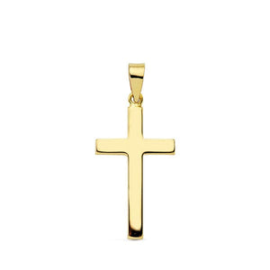 18K Smooth Cross Rectangular Stick. 23x12mm