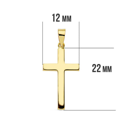 18K Cruz Lisa Palo Rectangular. 23x12 mm