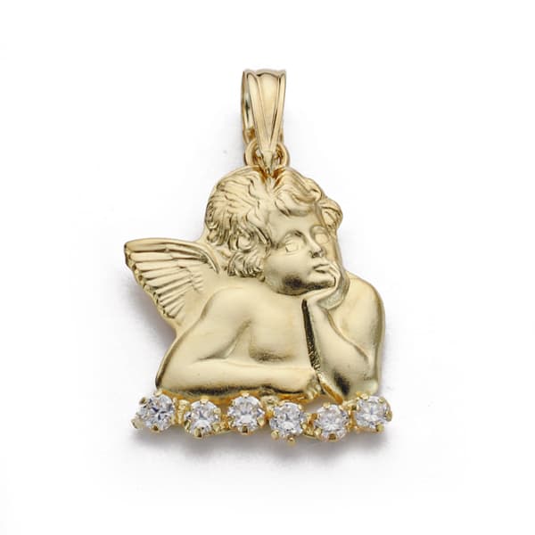 18K Silueta Angel Circonitas 19x14 mm