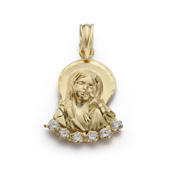 18K Virgin Girl Pendant 22x13 mm