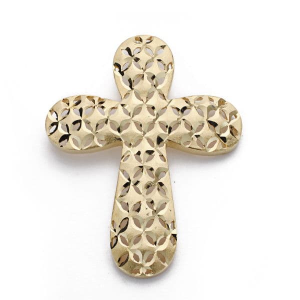 18K Large Carved Cross 39x30 mm