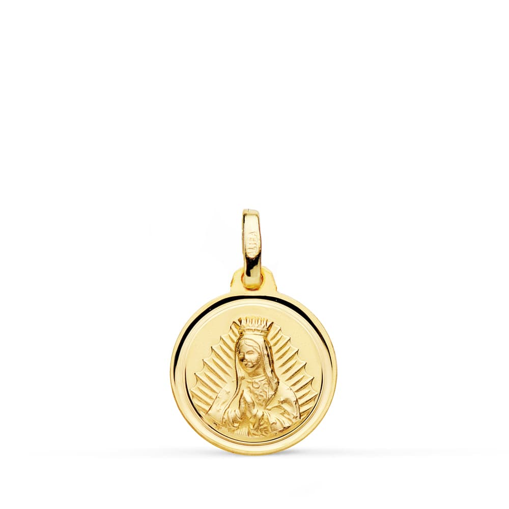 18K Medal Virgin of Guadalupe 14 mm