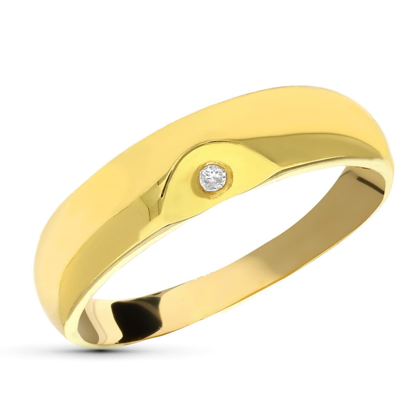 18K Sortija Oro Amarillo Diamante 0.015 Qts.