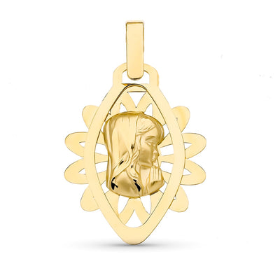 18K Yellow Gold Medal Virgin Girl 24x19 mm