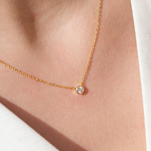 Small Pendants Gold Plated Silver Zirconia Detail