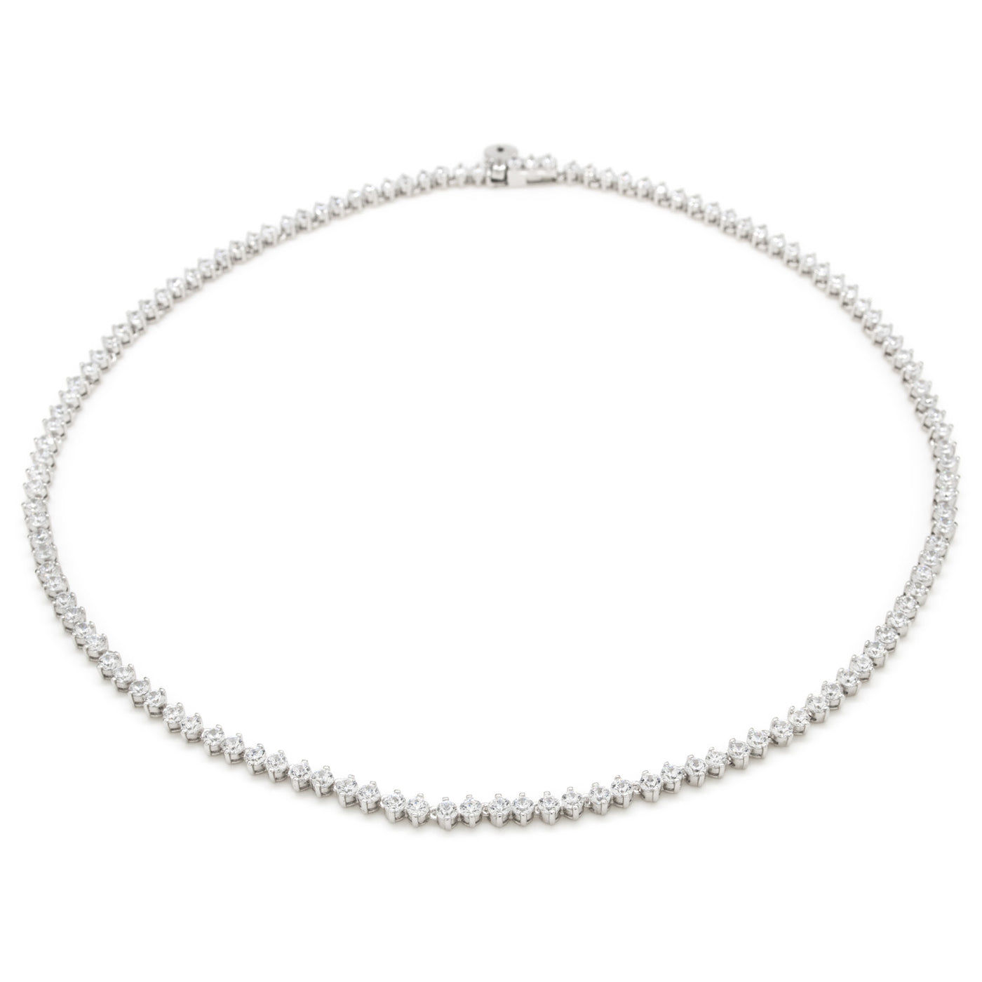 Rivière Style Party Necklaces with Round Cut Zirconia