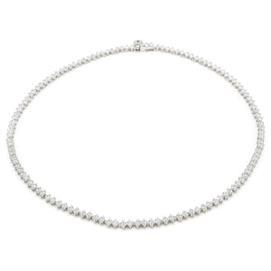 Rivière Style Party Necklaces with Round Cut Zirconia