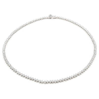Rivière Style Party Necklaces with Round Cut Zirconia