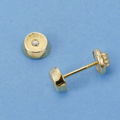 18K Yellow Gold Round Earrings 5 mm