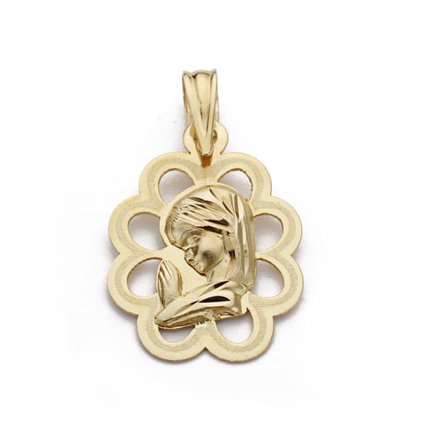 18K Hollow Virgin Girl Medal 18x13 mm