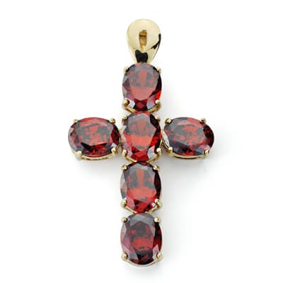 18K Garnet Cross 45x25 mm