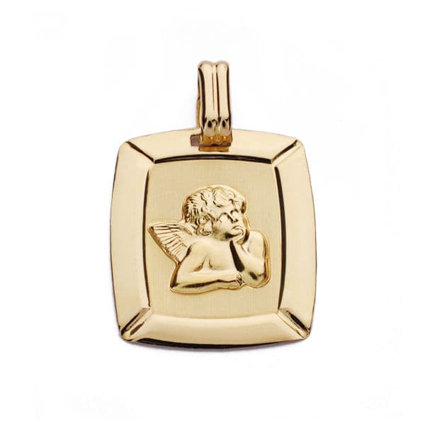 18K Angel Burlon Medal Laser 20X17 Mm