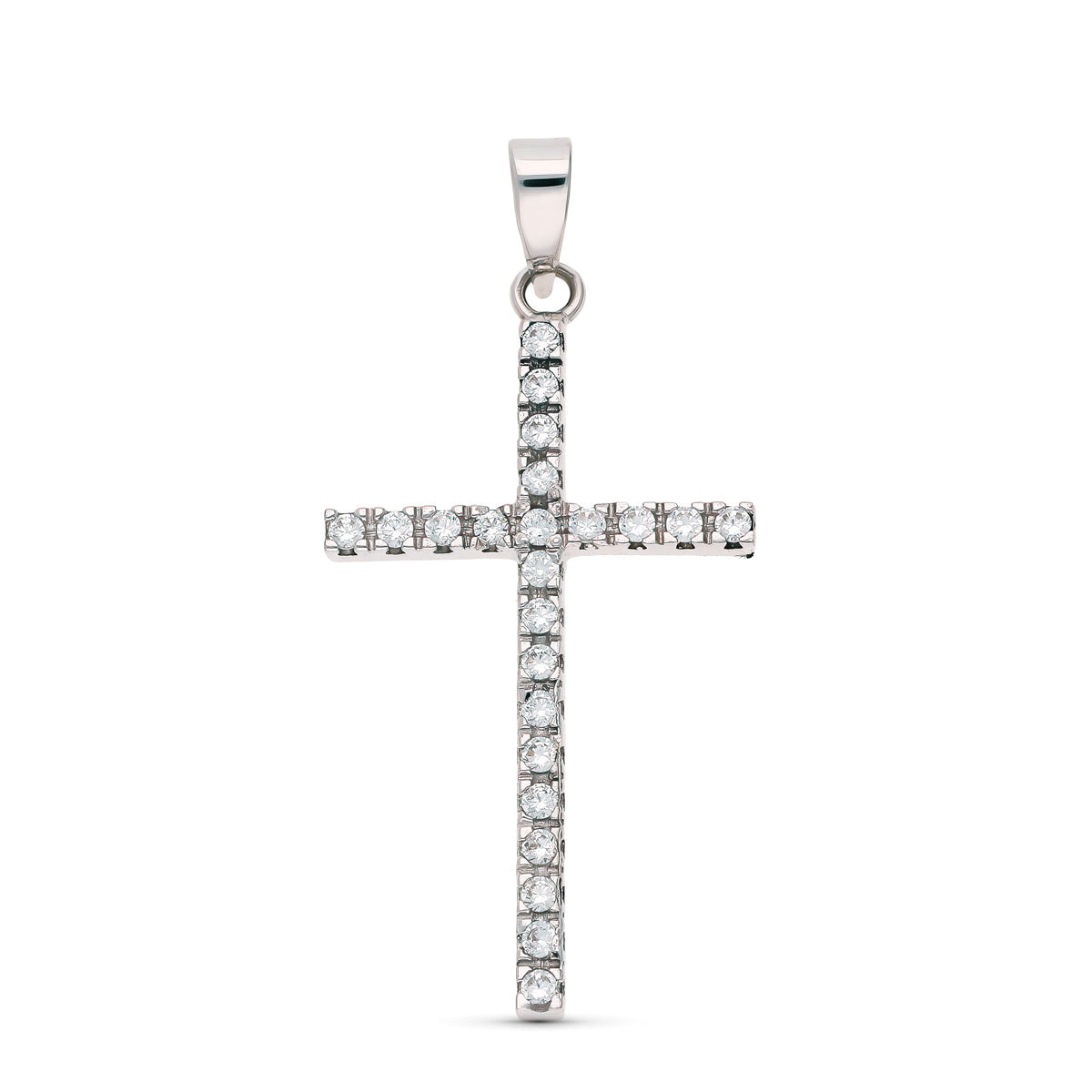 18K Cross Cubic Zirconia 31x17 mm