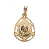 18K Medalla Virgen Niña Lagrima 22x15 mm