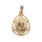 18K Medalla Virgen Niña Lagrima 22x15 mm
