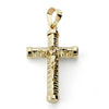 18K Hollow Cross With Christ 24x15 mm