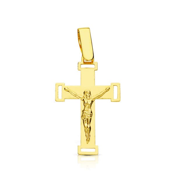 18K Cross With Christ Filigree 22x13 mm