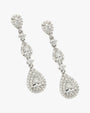 Pendientes largos de novia de plata con circonitas en diferentes tallas