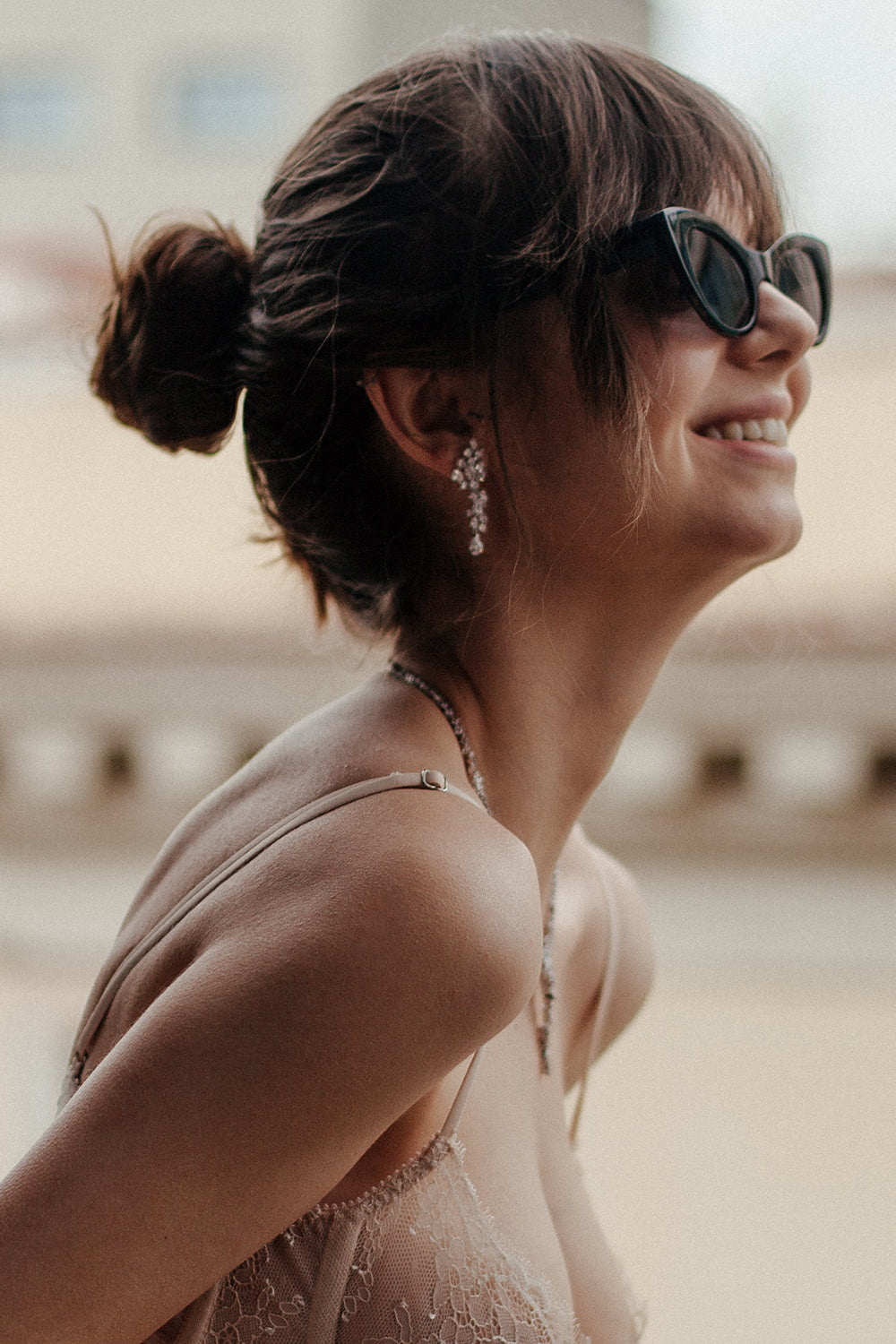 Bridal Earrings in Silver and Zirconia with Different Sizes