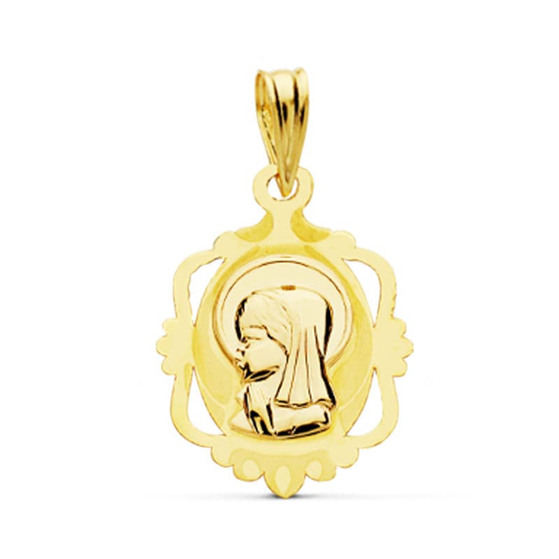 Médaille Fille Vierge 18K 20x14 mm
