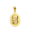 18K Medalla Virgen Niña 19x12 mm