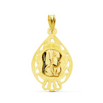 18K Medalla Virgen Niña 22x13 mm