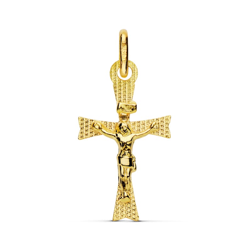 18K Cross With Christ. 22x12 mm