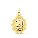 18K Medalla Virgen Niña Ligera 17x12 mm