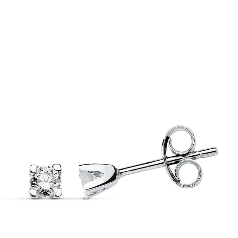 18K Diamond Earrings 0.120 Qts. 3x3mm