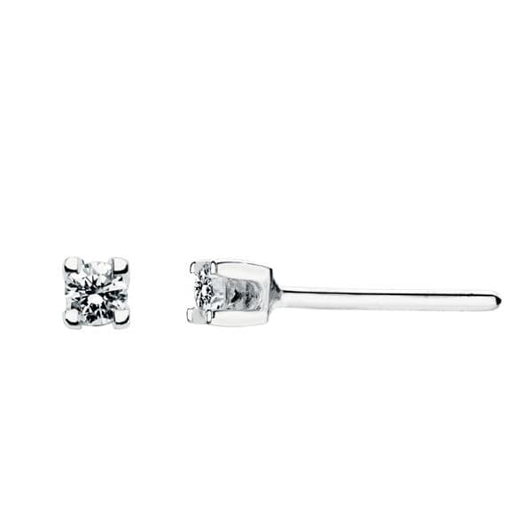 18K White Gold Diamond Claw Earrings 0.09 Qts. Si-H