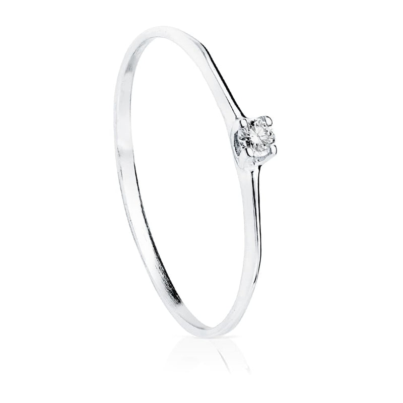 18K White Gold Solitaire Diamond 0.055 Qts. Si-H