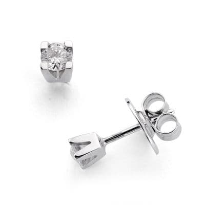 Boucles d'oreilles 18K 2 Diamants 0,11 Qts. Si-H