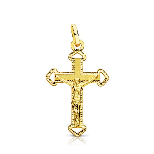 18K Cross With Christ. 23x14 mm