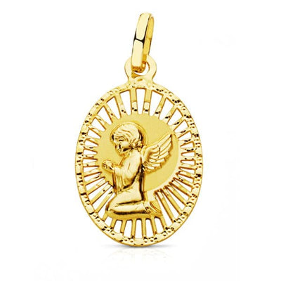 18K Openwork Angel Medal Medal 22x14 mm
