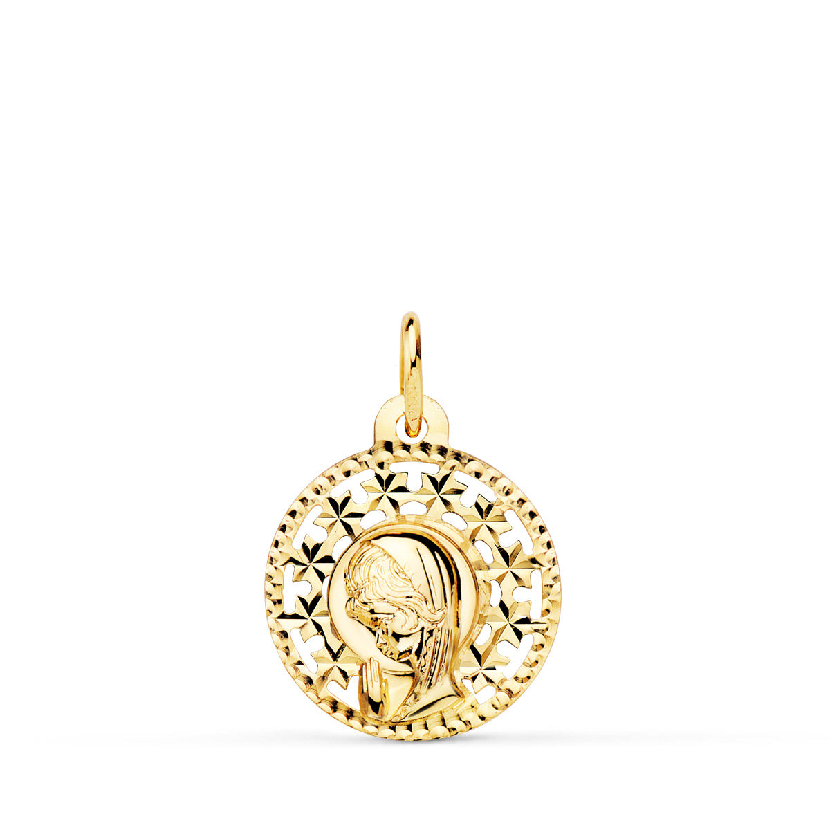18K Hollow Virgin Girl Medal 16Mm