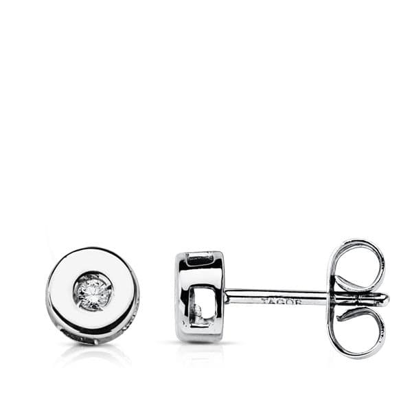 18K Earrings Diamonds Brilliant Cut Chaton.5mm 0.04 Qts