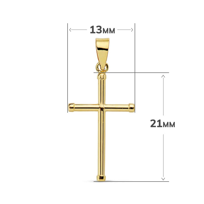 18K glatte Kreuz 23x13x2 mm