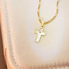 18K Cross With Mother Of Pearl 18x12 mm