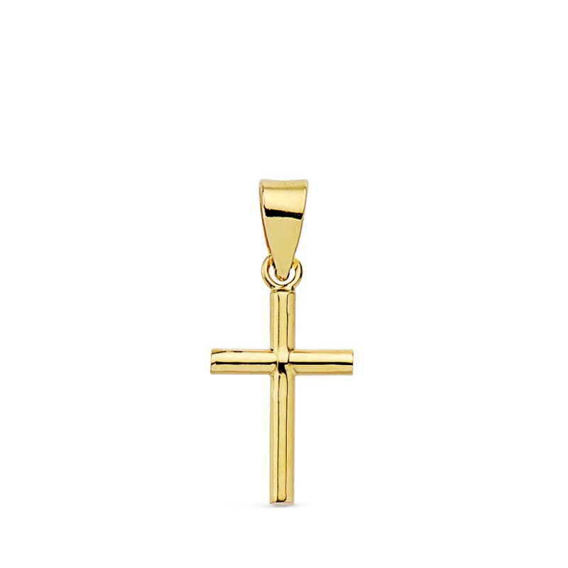 18K Smooth Cross 15x8x1.5 mm