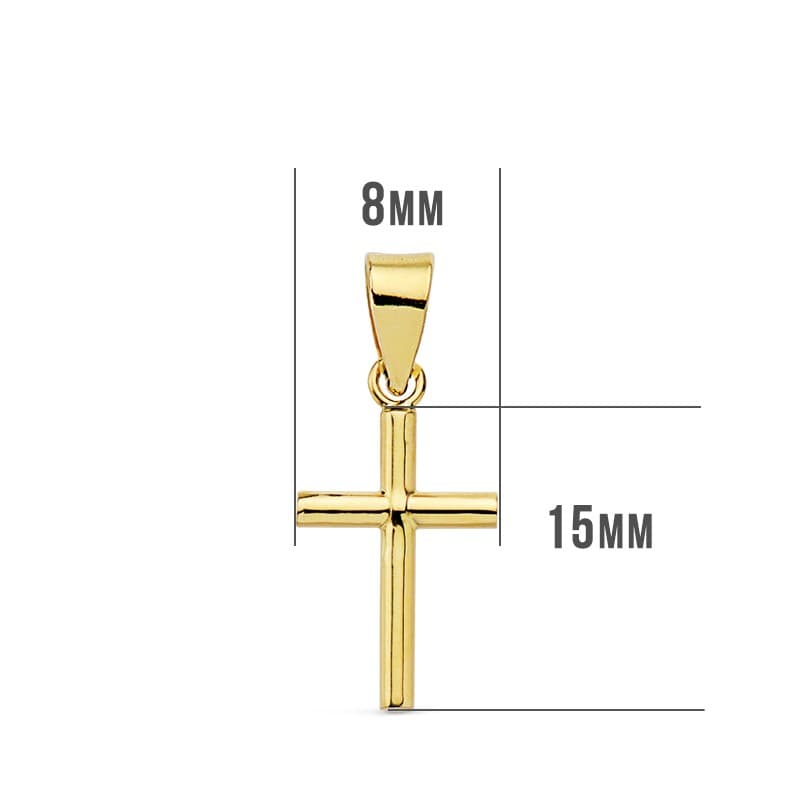 18K Smooth Cross 15x8x1.5 mm