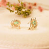 18K Yellow Gold Earrings Emerald 1.50Qt And Diamonds 0.580Qt Si H. 12x9mm