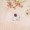 18K White Gold Ring Ruby 1.04 Qt. Diamonds 0.35 Qts. Si-H