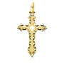 Cruz sin Cristo Tallada Oro Amarillo 18k – 27x17 mm