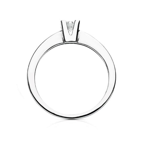 18K White Gold Solitaire Brilliant Cut Diamond 0.200 Qts. Si-H