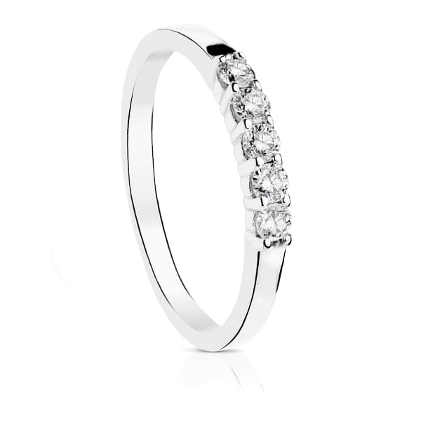 18K Ring Diamonds Brilliant Cut White Gold 0.300 Carats Purity VS2 Color G